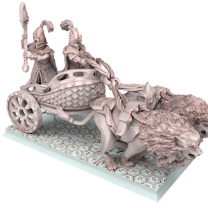 Hight Elves - Insular -  Chariot Elite Lion Guard - Landor Miniatures
