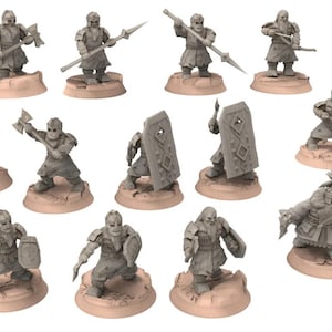 Dwarves - x12 Kalak Modular warriors - Stonewards - Steelhalls - Khurzluk Miniatures