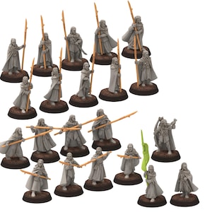 Darkwood -  Elven Milita with Spears, Full unit - Sylvara - Thornwild - Medbury miniatures