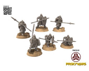Dwarves - x6 Silver Goat Spearmen on foot - Stonewards - Steelhalls - Davale Games