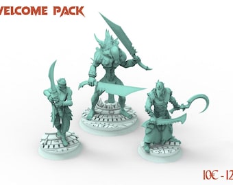 Dark City - Welcome Pack Gequälte Krieger der Dark Eldar Drow & groteske Abobination - Edge Miniatures