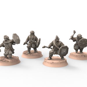 Dwarves - x4 Kalak Axemen - Stonewards - Steelhalls - Khurzluk Miniatures