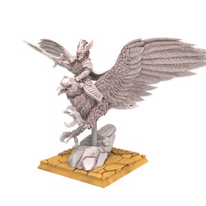 Hight Elves - Silvermoor - Glorinder on King Eagler - Beholder Miniatures