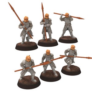 Gandor - x6 Heavy men at arms with pikes - Quartermaster3D