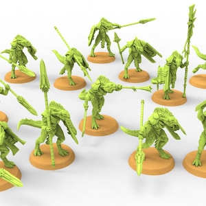 Lizardmen - Saurian spearmen - Clay Beast Miniatures