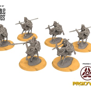 Dwarves - x6 Silver Goat Riders Spearmen mounted - Stonewards - Steelhalls - Davale Games