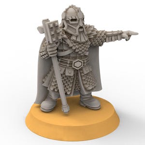 Dwarves - Mountain commander and banner - Stonewards - Steelhalls - Medbury miniatures