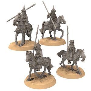 Harad - x4 Southron  Cavalry with Spears - Dunes of Qarath - Medbury miniatures