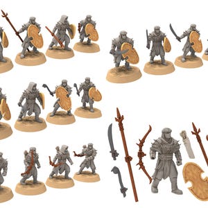 Harad - x4 Modular Cobra Warriors with Spears, Bows, Swords, Maces & Shields - Dunes of Qarath - Quatermaster3D