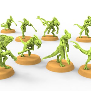 Lizardmen - Blowpipe raptor skink - Clay Beast Miniatures