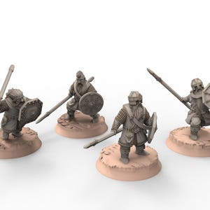 Dwarves - x4 Kalak  Spearmen - Stonewards - Steelhalls - Khurzluk Miniatures