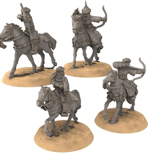 Harad - x4 Southron  Cavalry with Bows - Dunes of Qarath - Medbury miniatures