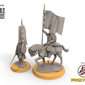 Rohan - West Human Royal Guard with banner - Storrhold - Davale Games