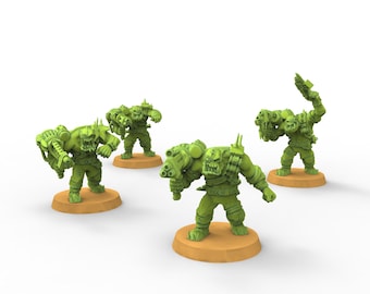 Green Skin - Orc Heavy Gunner, modulaire kit - Malicious Minis