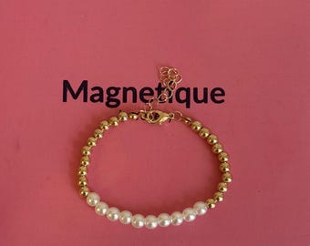Pearl Bracelet| Gold Tone | Adjustable  | Wedding Accessories