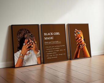 Black Girl Magic Wall Art; Girl Room Decor, Melanin Woman Print (Digital Download - 3)