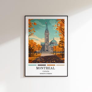 Montreal City Print, Canada Travel Poster, City Scape Wall Art, Instant Download, Apartment Wall Decor, Gift For Montreal Home