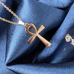 14k Gold Ankh Pendant: Egyptian Cross, Ancient Egypt, Symbol Necklace, Minimalist Jewelry