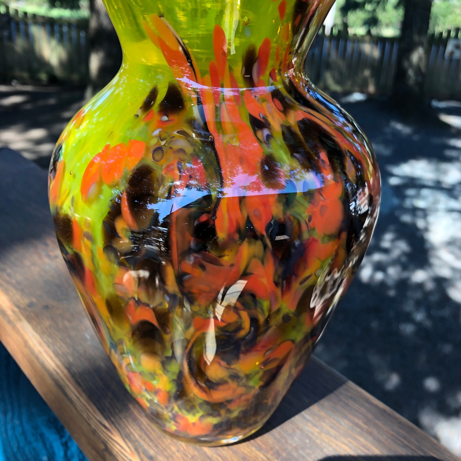 Handmade Blown Glass flower vase in a bold rich and intense Etsy