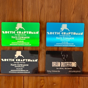 Lasergegraveerde metalen visitekaartjes