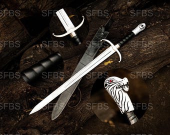 Handmade Fantasy King Sword, Legendary Steel Longsword, Cosplay prop, Collectible Gift for him