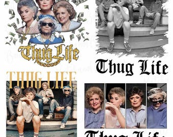 Paquete de imágenes PNG de Squad Ladies Thug Life Golden Girls: Película de comedia divertida