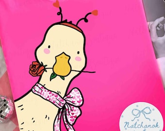 Valentine Funny Goose Png, Funny Valentine Goose Png, Pink Coquette Valentine Shirt Design, Sublimation, XoXo Be Mine Png, Cute Goose Png
