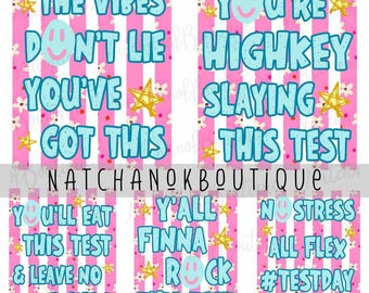 Pacchetto PNG a righe floreali per il giorno del test, design coordinato per la maglietta del test, team di insegnanti, giornata del test scolastico carina, coordinatore del test PNG, giorno Staar