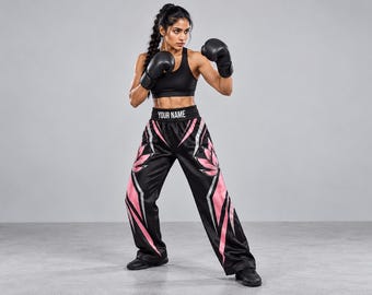 Vintage Thai Kickboxing Pants: Blue & White Satin Ironman Gear