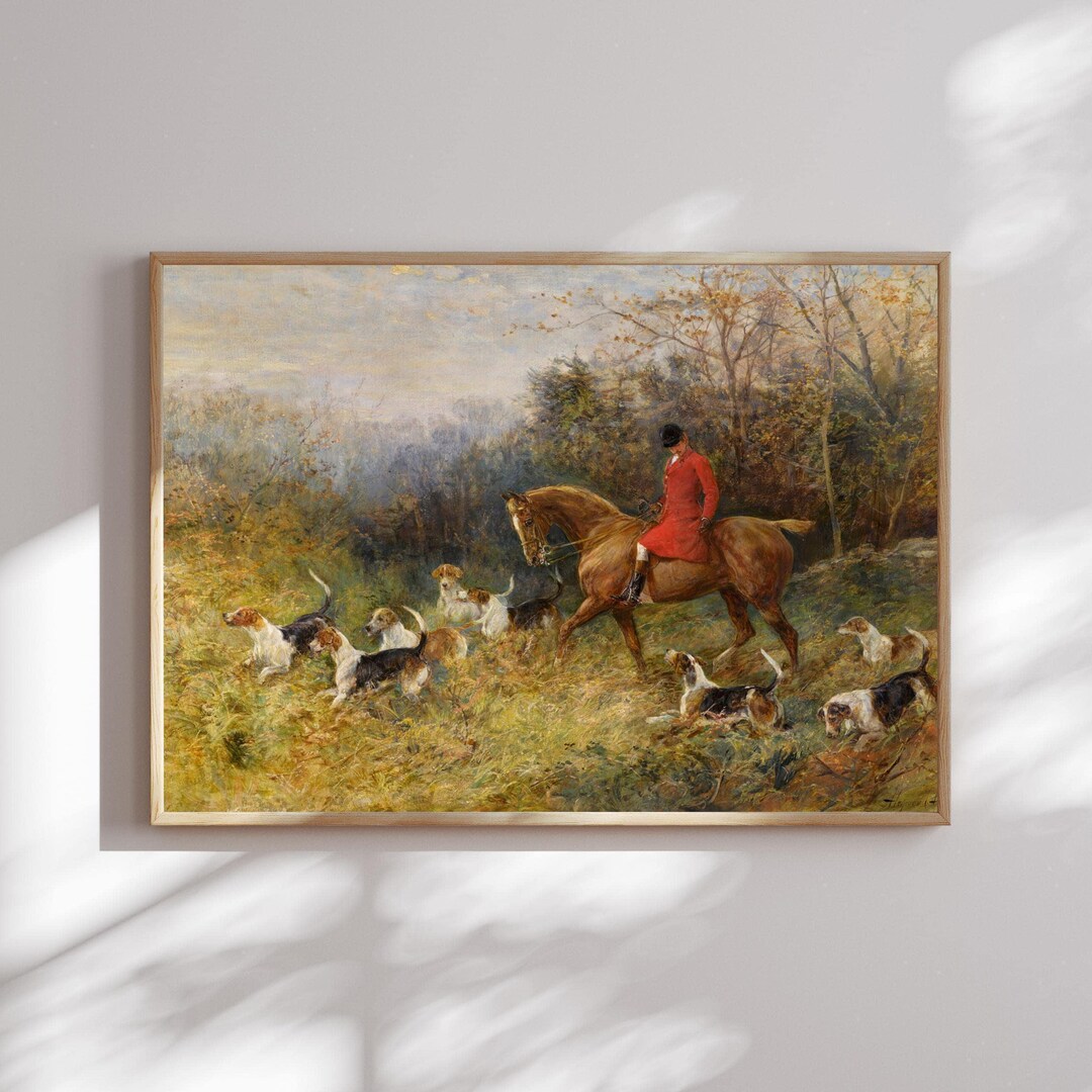 Vintage Hunting Scene Canvas Print: Equestrian Wall Art, English ...