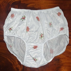 Vintage Floral Print Panties – Classic Nylon Underwear High-waist Knickers – Handmade Sissy Briefs for Men Women Crossdresser Panty NNPPE18