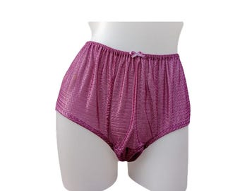 Vintage Sissy Granny High-waist Briefs Knickers Classic Silky Nylon Panties for Men Women - Sheer Soft Gusset Lingerie Underwear - VPUN02