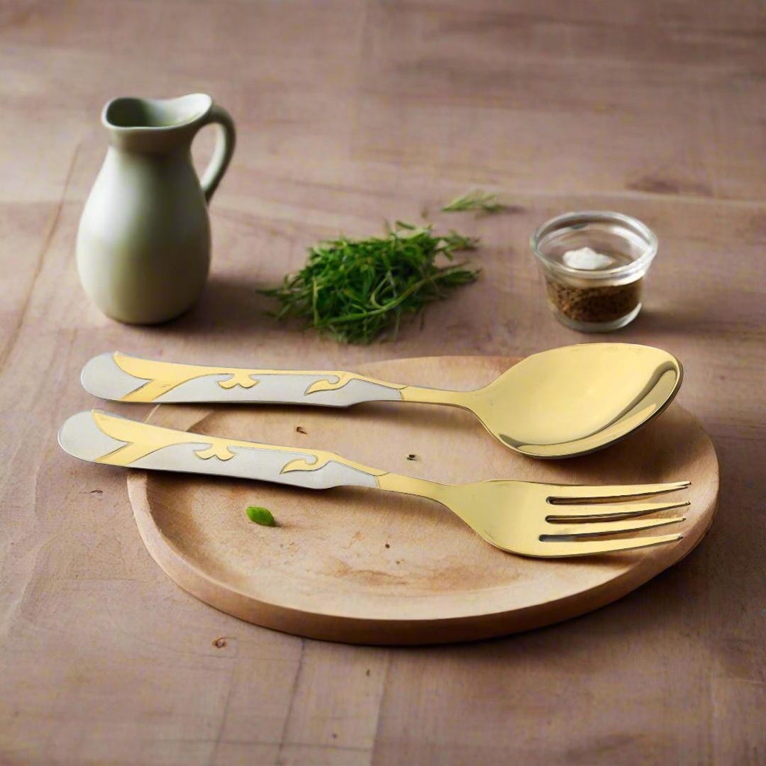 Gold Plated Stainless Steel Cutlery Set (28 Pcs, 6-person Service ...