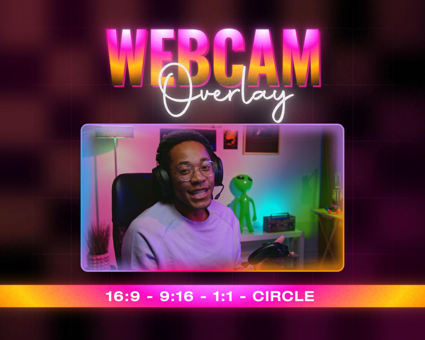 Animated Webcam Overlay: RGB Gradient Stream Frame (Digital Download)