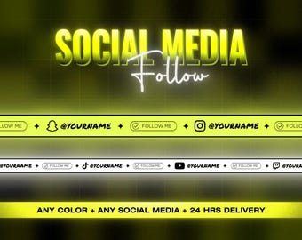 Custom Social Media Lower Thirds, Social Media Rotator, Stream Overlay Follow Button For Twitch, TikTok, YouTube, Facebook, Discord, Kick, X