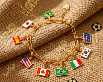 World Cup 2026 Team Colors Bracelet, Soccer Friendship Bracelet
