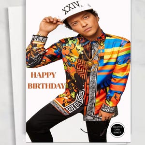 Bruno Mars Birthday Card