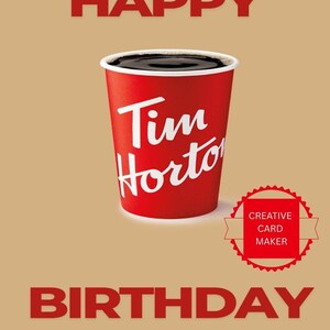 Cartão de aniversário feito à mão (Tim Hortons)