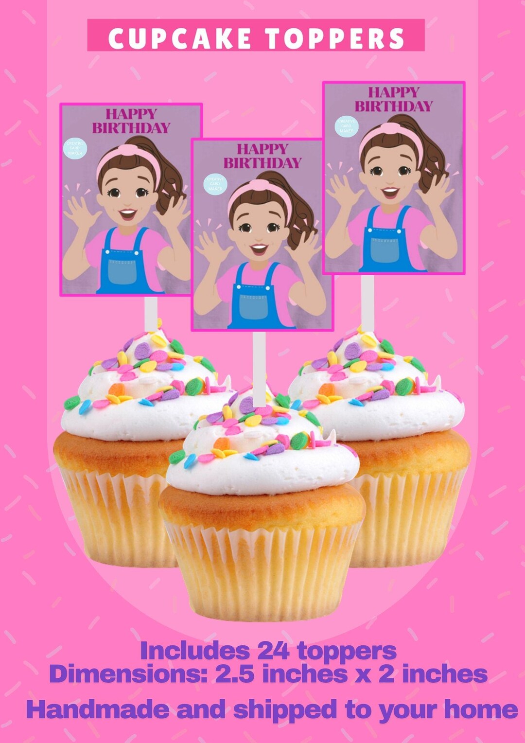 Ms Rachel Cupcake Toppers, Ms Rachel Birthday, Toddler Birthday, Ms ...