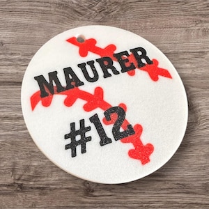 Personalisierter Baseball Taschenanhänger / Schlüsselanhänger