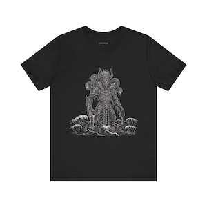 Mythical Beast Unisex Jersey Tee, Ancient Evil Graphic Tee, Gothic Serpent T-Shirt, Runic Shirt, Dark Fantasy Top, Occult Horror Clothing