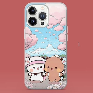 Bubu and Dudu Phone Case Cute Bear Love Cover for iPhone 16 Pro , 15, 14, 13, 12, Samsung S25, S24, S23, A16, A26, A36, A56, Pixel 9A, 8, 7