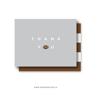 PRINTABLE FOOTBALL Thank You Card for the Football Coach of your sports team, as a downloadable, printable, digital pdf file.