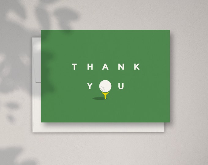 GOLF THANK YOU Card for the Golf Coach of your child's sports team, or your golf caddy, includes envelope, size A1.