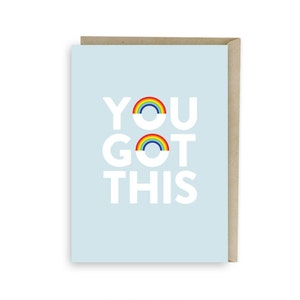 JE HEBT DEZE kaart, dubbele regenboog, je kunt het, baby, afstudeergroet, empathiekaart, aanmoedigingskaart, ondersteuning, gelukskaart.