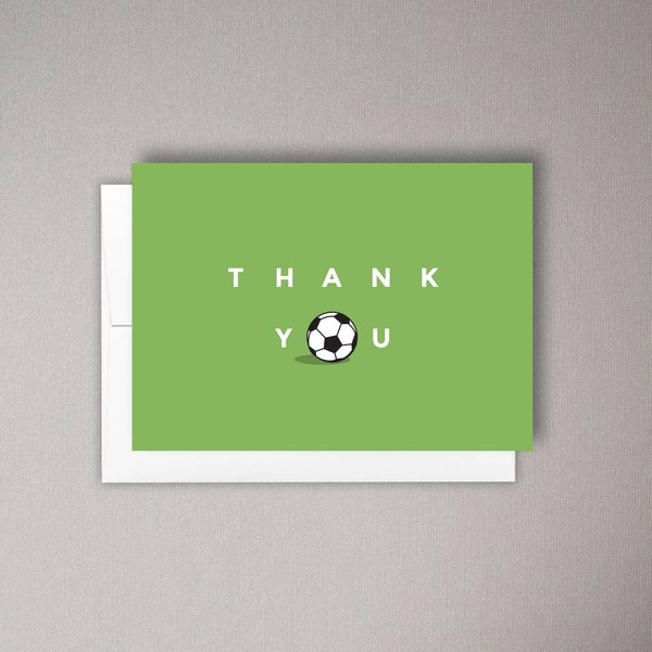 SOCCER THANK YOU Card for the Soccer Coach or Team Manager of your child's sports team, includes envelope, size A1.