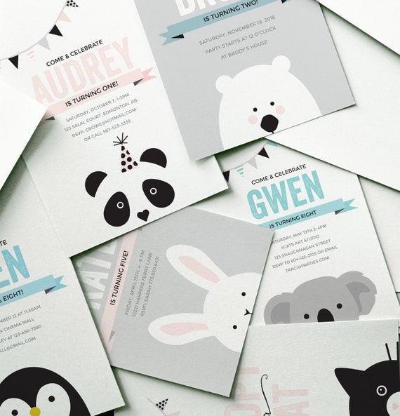 Koala Party Invitation Pour La Fete Danniversaire Koala Un Etsy France
