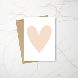 HERZ KARTE, Blush Pink, Valentinstagsgeschenk, Liebeskarte, Valentinstagskarte, Geschenk für Ihn, Herzkarte, Karte mit Herz, Blanko Karte