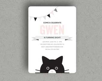 CAT PARTY INVITATION, Cats, Cat Party Invite, Cat Gifts, Printable, Cat Birthday Party Invitation, Cat Party Decor, Kitten Party Invitations