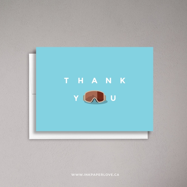 SKIING THANK YOU Card for Ski Instructor Gifts, Snow Board Instructor Gift, Winter Sports Card, for your child's ski instructor.